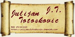 Julijan Totošković vizit kartica